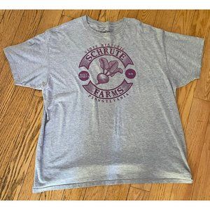 The Office Gray Graphic Tee Shirt Schrute Farms Beet Winery 2X PA TV Show Sitcom